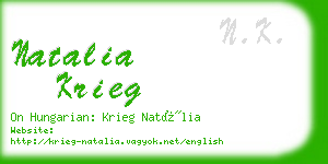 natalia krieg business card
